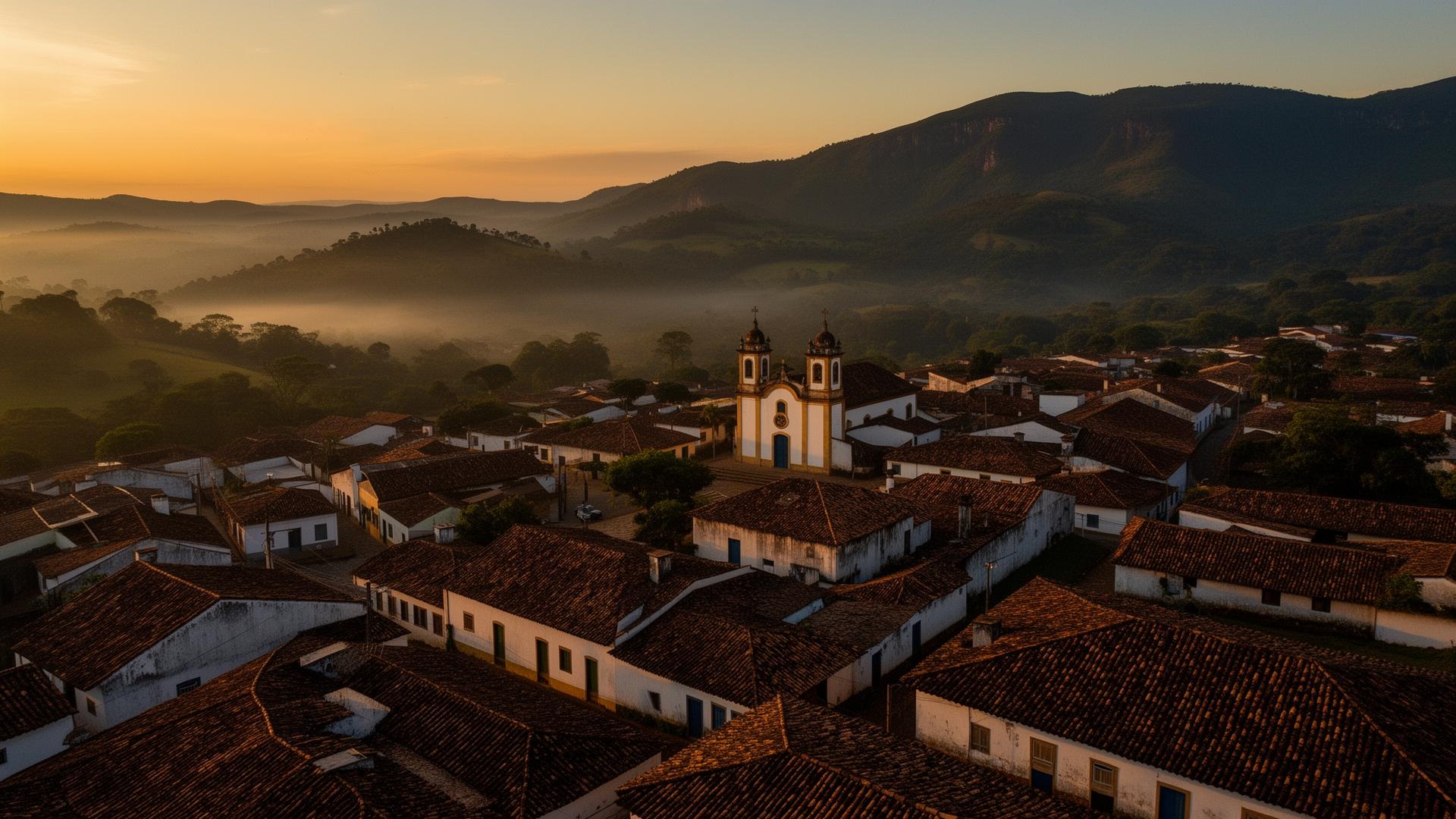 Vista de Passos-MG ao entardecer